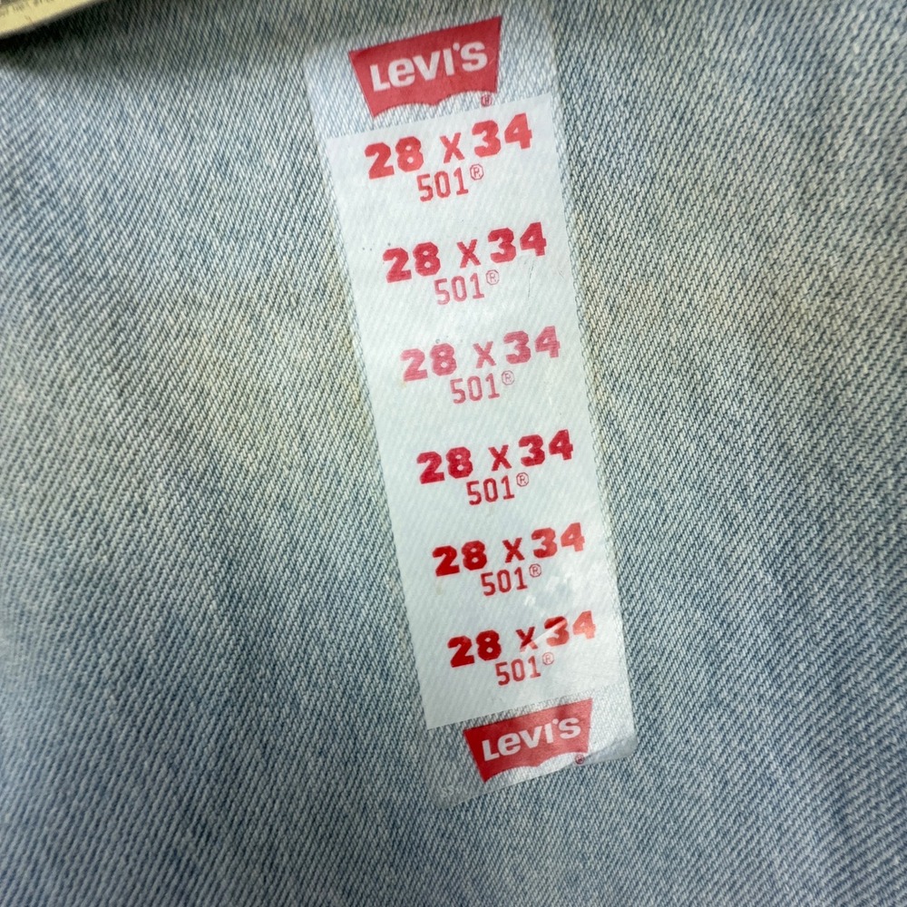 Vintage Levis 501 Mens 28x34 Light Wash Straight Leg Jeans USA NWT NOS READ - Picture 6 of 16